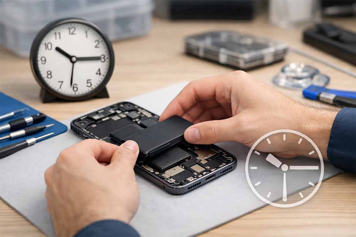 تعویض باتری آیفون چه قدر طول میکشد