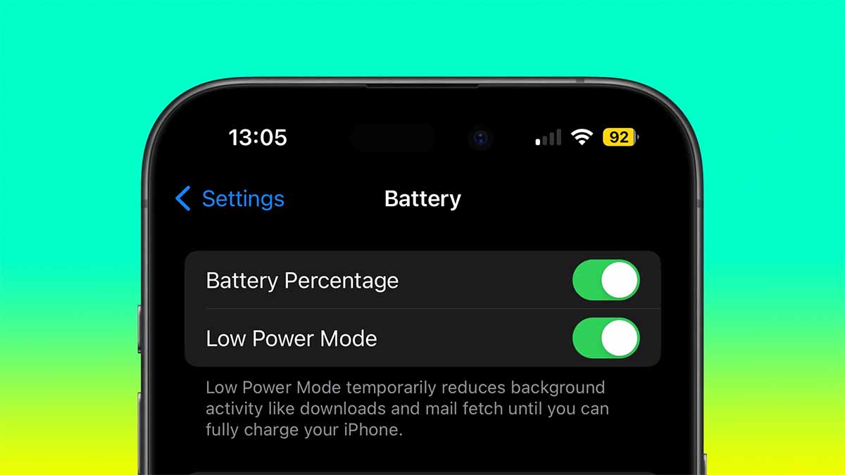 حالت مصرف کم باتری در گوشی آیفون