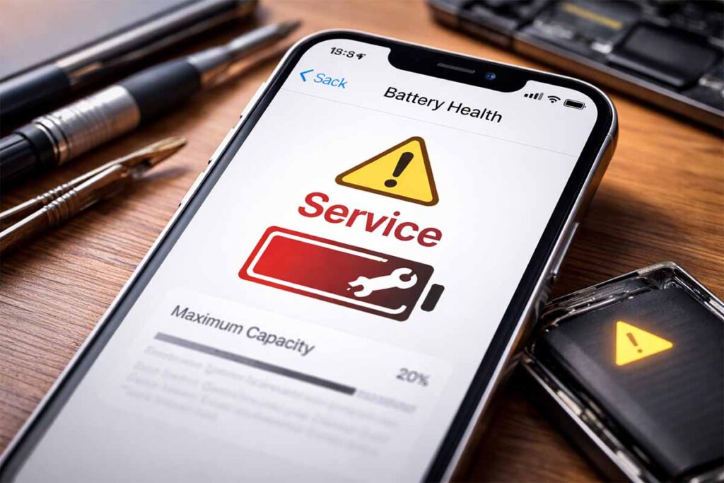 پیغام سرویس باتری در گوشی آیفون 13